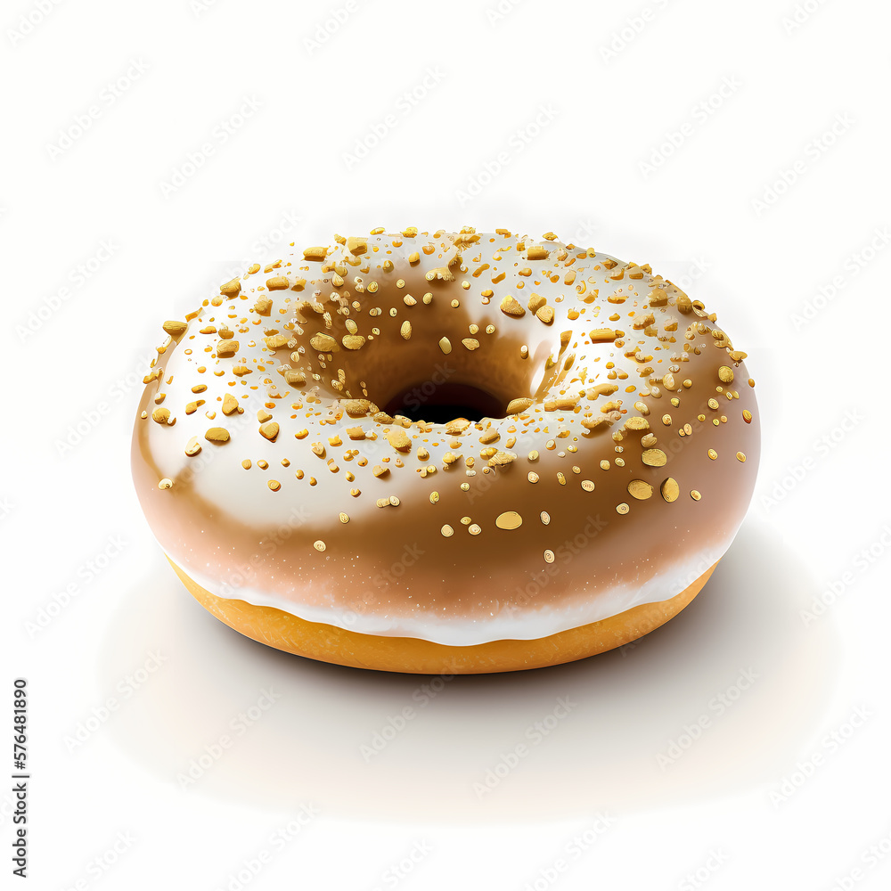 Donut Isolated White Background. Generative AI Donut Isolated White Background. Generative AI