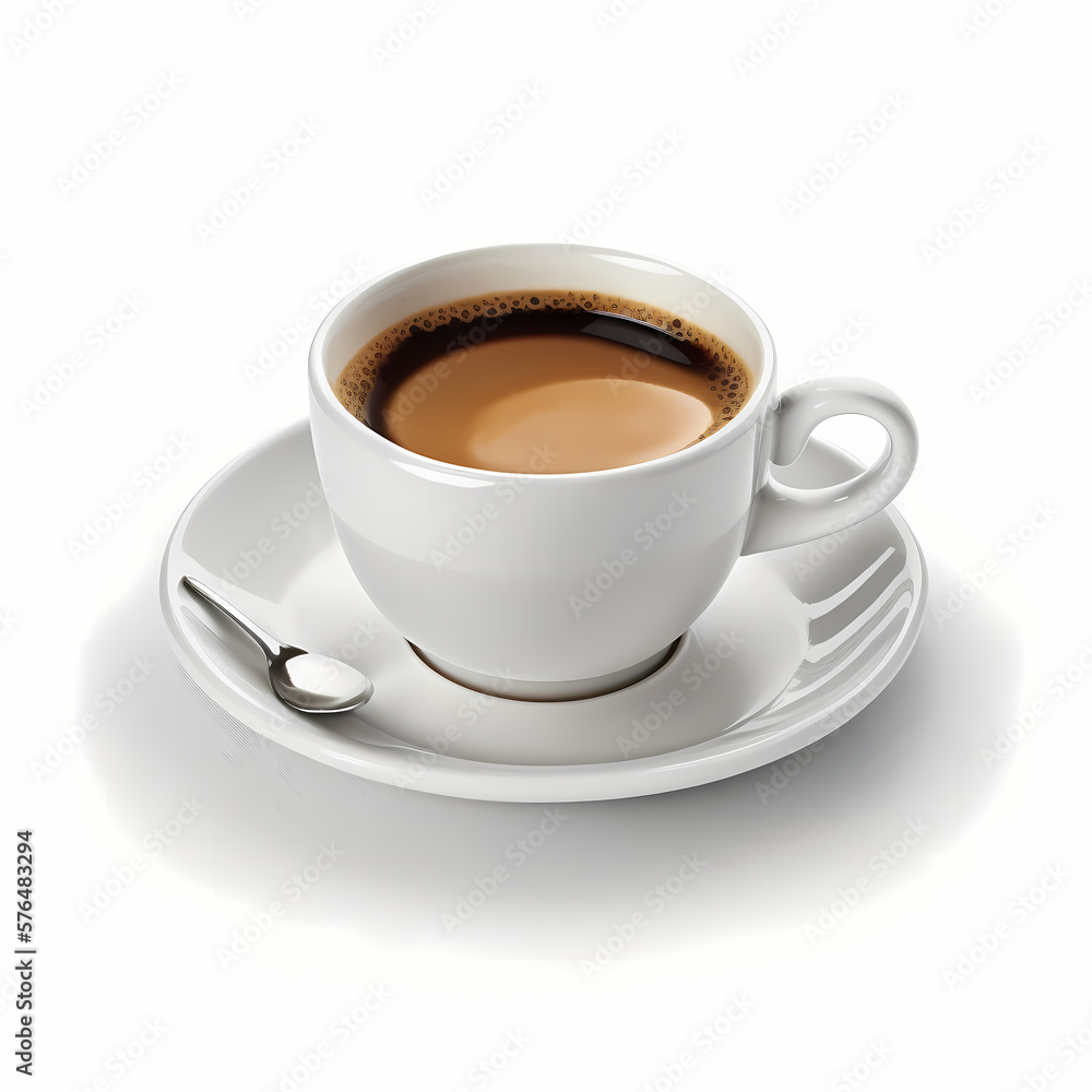 Esspreso Coffee Isolated White. Generative AI Esspreso Coffee Isolated White. Generative AI