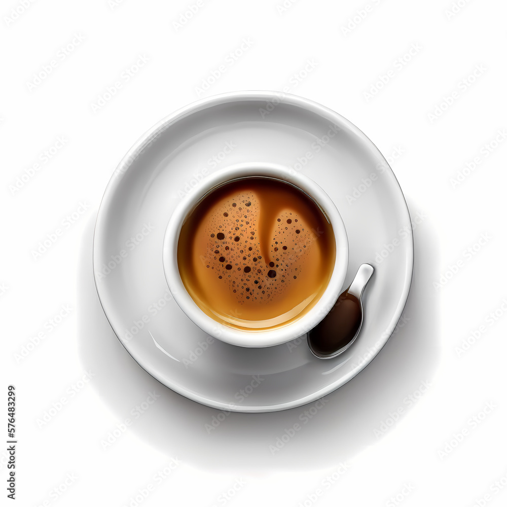 Esspreso Coffee Isolated White. Generative AI Esspreso Coffee Isolated White. Generative AI