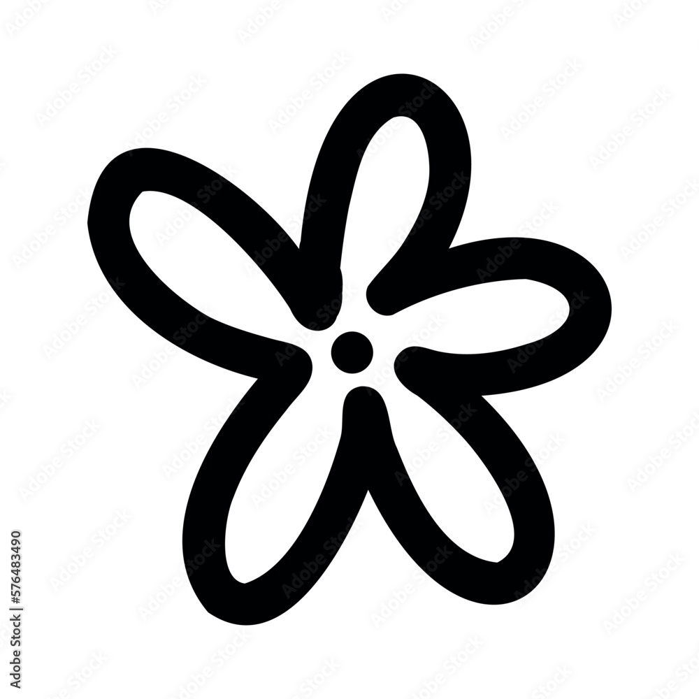 Flower cartoon vector illustration in doodle style Flower cartoon vector illustration in doodle style