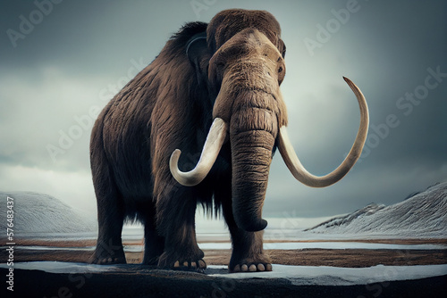 Mammoth, an enormous mammal, extinct animal.generative ai