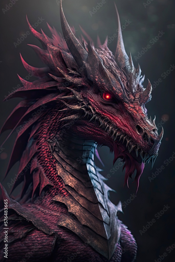 Gothic dark illustration of a black dragon. Generative AI art. Gothic dark illustration of a black dragon. Generative AI art.