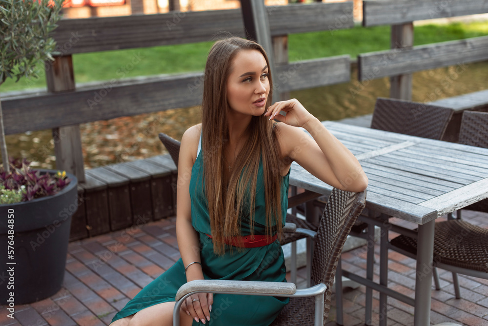 Fashionable woman in european city