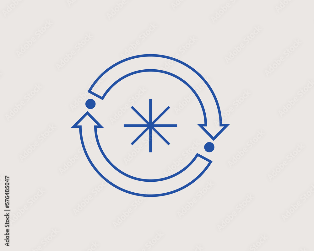 Geometric concept of compass vector illustration in a flat style for website, mobile app, banner, ui ux design, web design, business, marketing, landing page,   web development