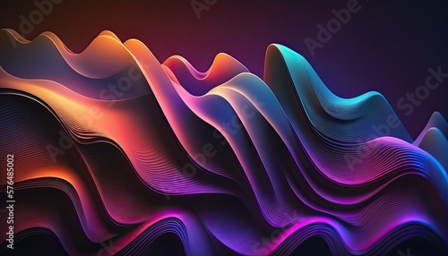 Abstract Futuristic Waves with Chrome Background