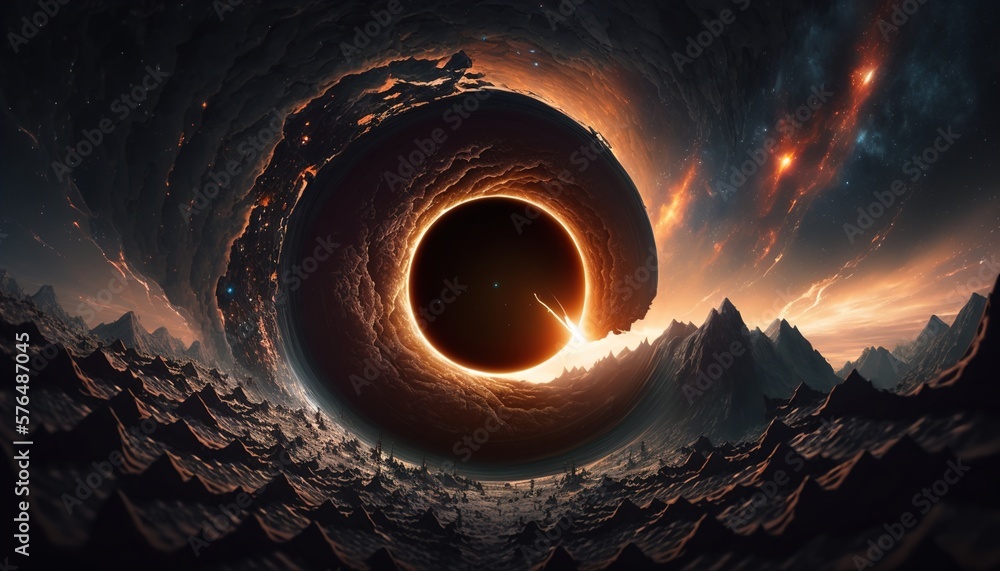 super realistic futuristic black hole, destroyed planet wallpaper ...