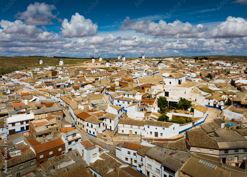 Roofs of town in La Mancha region. Campo de criptana. Spain