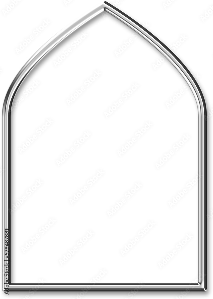 Islamic Mosque Frame Window in Silver Metal Islamic Mosque Frame Window in Silver Metal