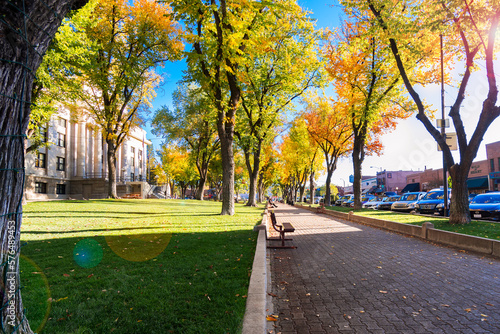 Fall Colors at Prescott Courthouse Plaza, Arizona Town Square