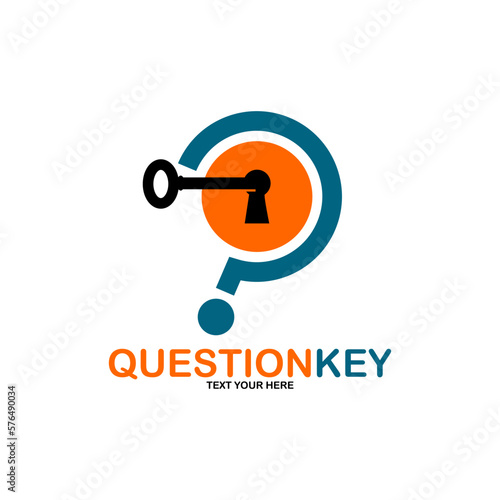 Question key logo vector design. Suitable for business, technology, question mark, and education