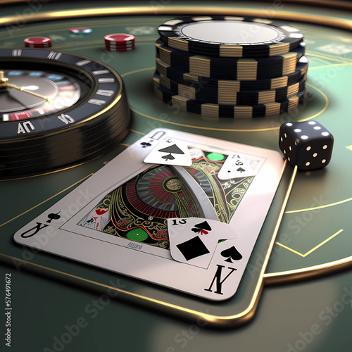 Casino chips and cards (Generative AI)