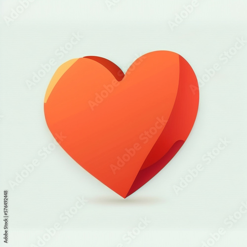red heart on white