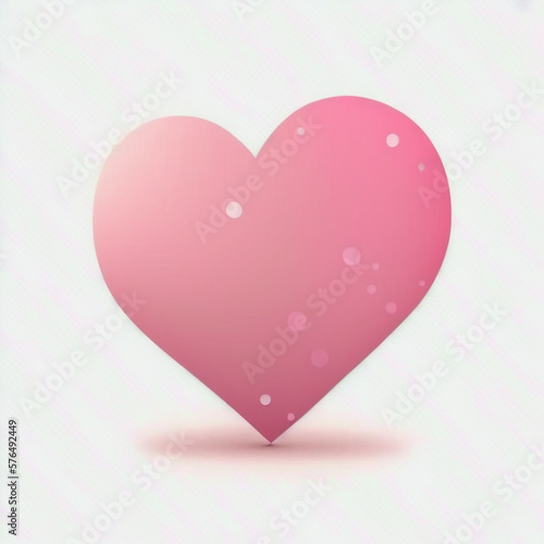 pink valentine heart isolated on white background