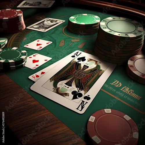 Poker chips and cards (Generative AI)