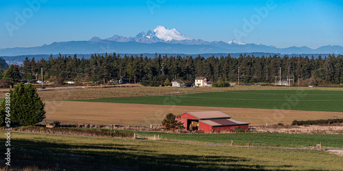 barn and mountain