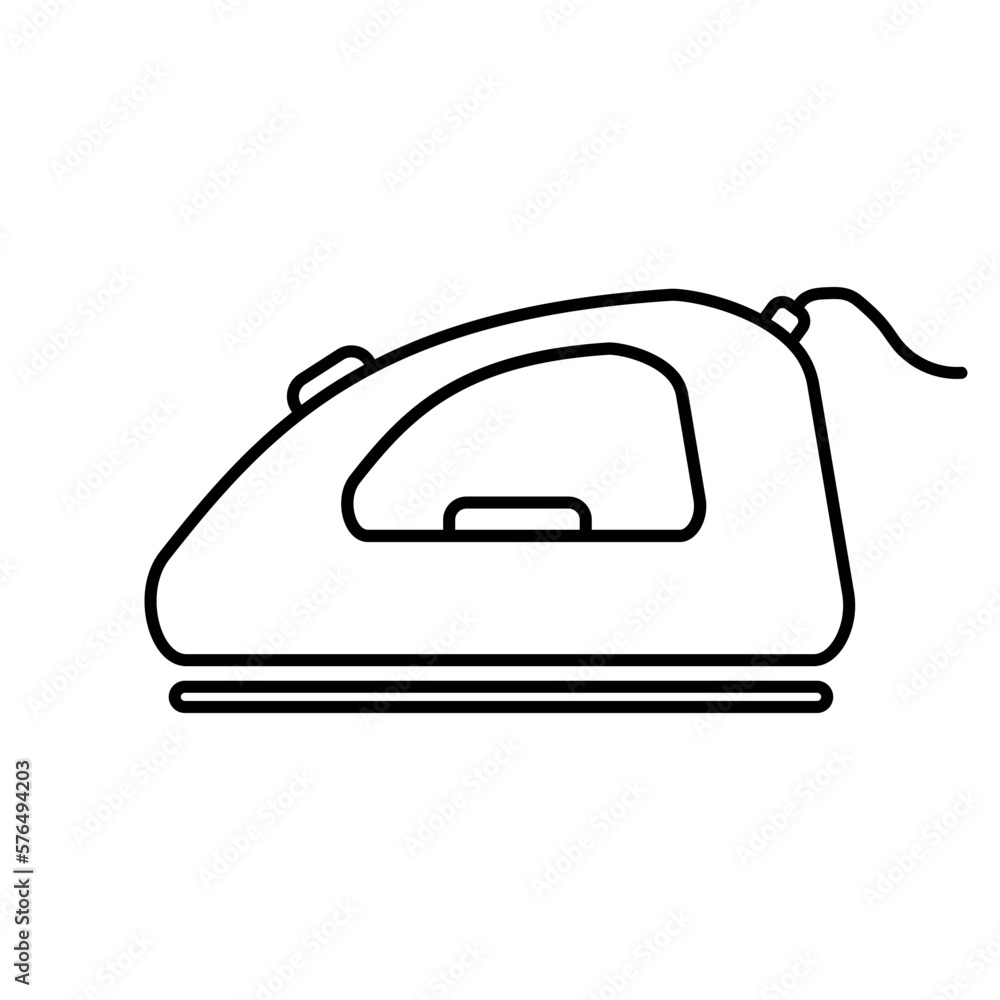 Iron icon on white. Iron icon on white.