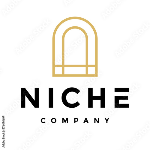 Niche door window logo template vector icon design