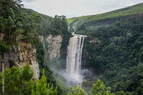 Leinwand Poster Karkloof waterfall in midlands meander KZN