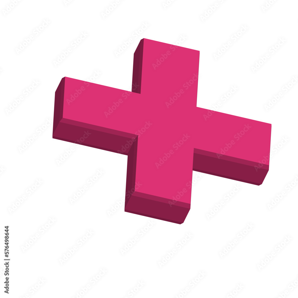 Plus icon 3D realistic Plus icon 3D realistic