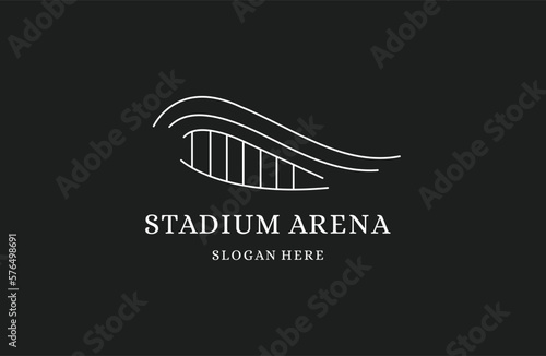 stadium arena building inspiration illustration logo design on white backround .