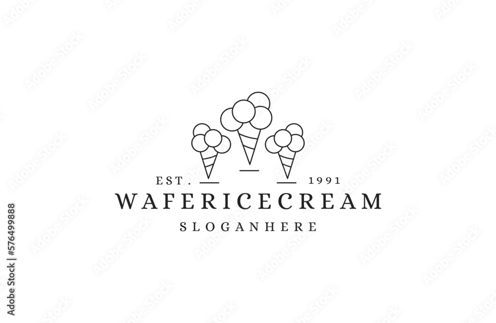 Wafer ice cream cone logo modern sophisticated ice cream shop logo Wafer ice cream cone logo modern sophisticated ice cream shop logo