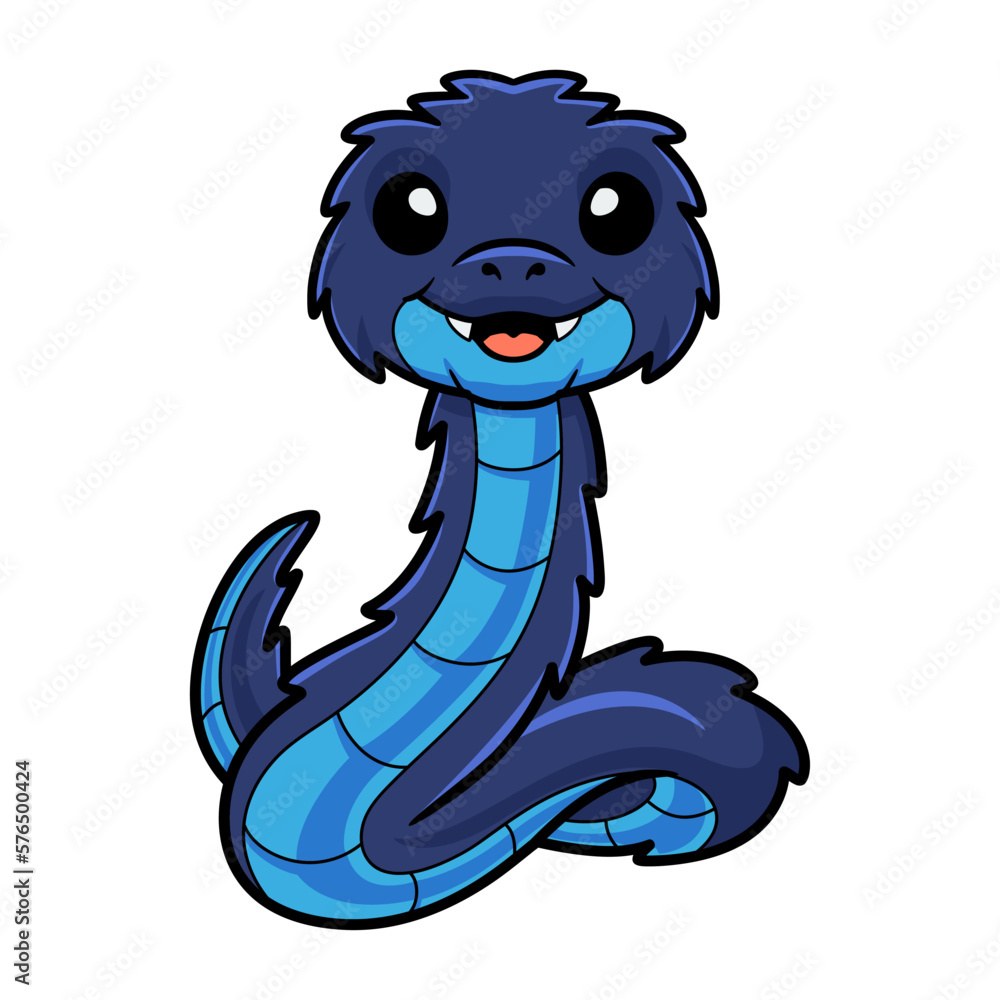 Cute blue spiny bush viper cartoon Cute blue spiny bush viper cartoon