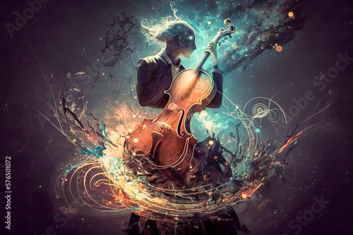 Music is the strongest form of magic, illustration, abstract, generative ai