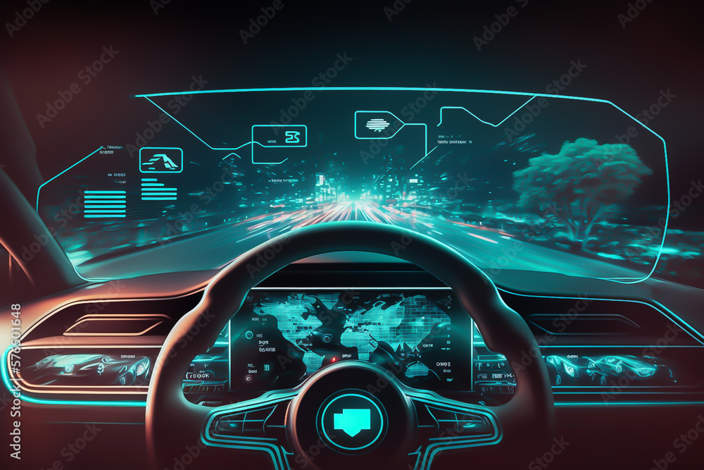 Car management system using augmented reality technology, future concept, generative ai