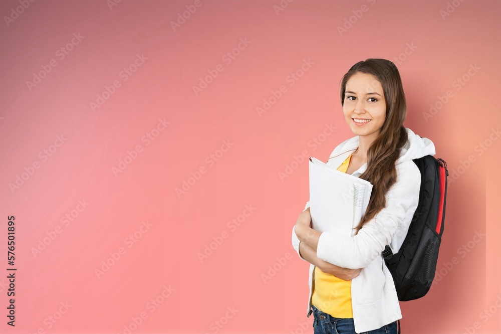 Happy young female university students. Happy young female university students.
