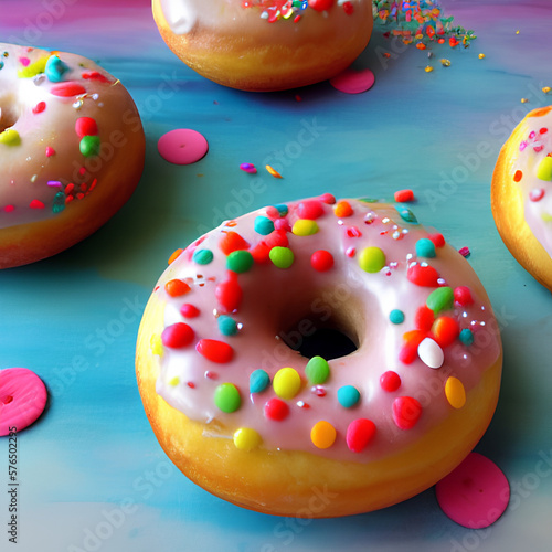 donut with sprinkles, created by AI