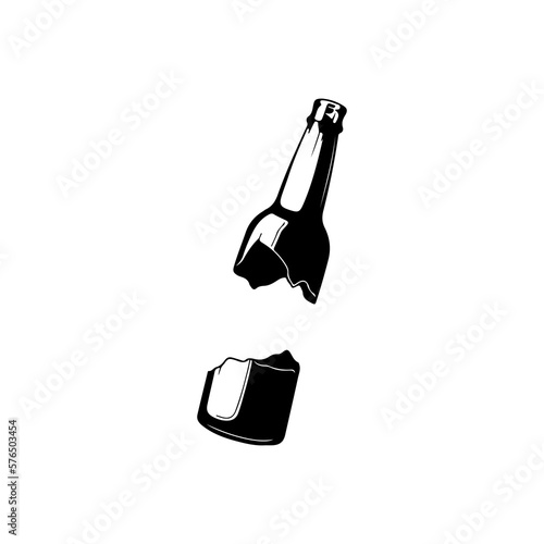 broken bottle concept vector illustration