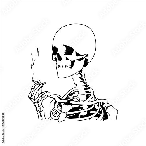 Wallpaper Mural vector illustration of smoking skull Torontodigital.ca