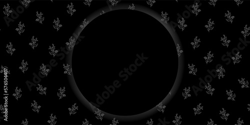 Vector. Chamomile flower background, copy space for text. Horizontal monochrome template for card, wedding invitation, party invitation, flyer, cover, brochur, social network. Hand-drawn sketch.