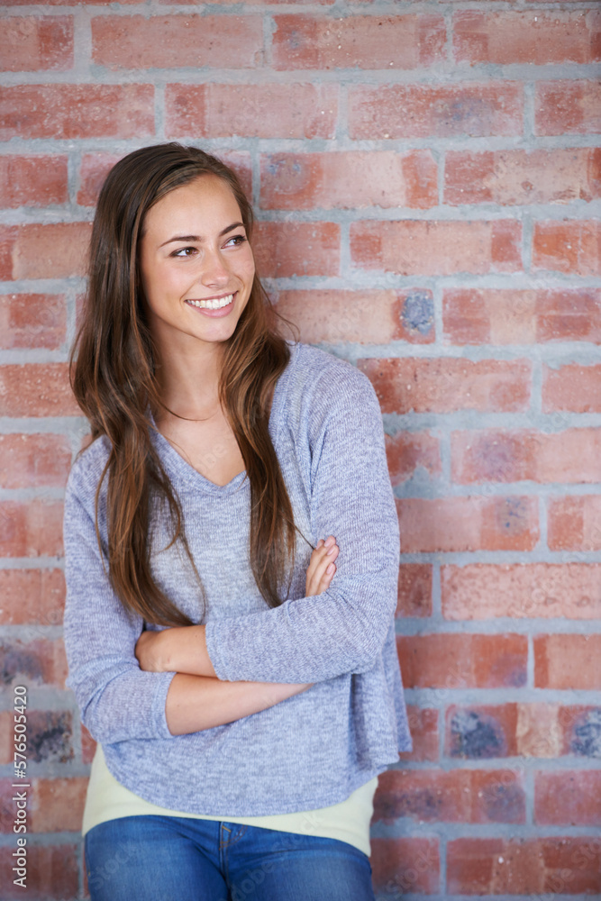 Cool and casual. Cropped shot of a gorgeous young girl indoors. Cool and casual. Cropped shot of a gorgeous young girl indoors.