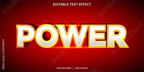 power text effect template with 3d style and bold font concept use for brand label and logotype sticker