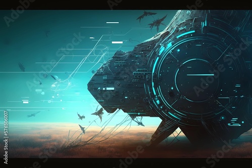 Futuristic technology cyberspace created by generative ai