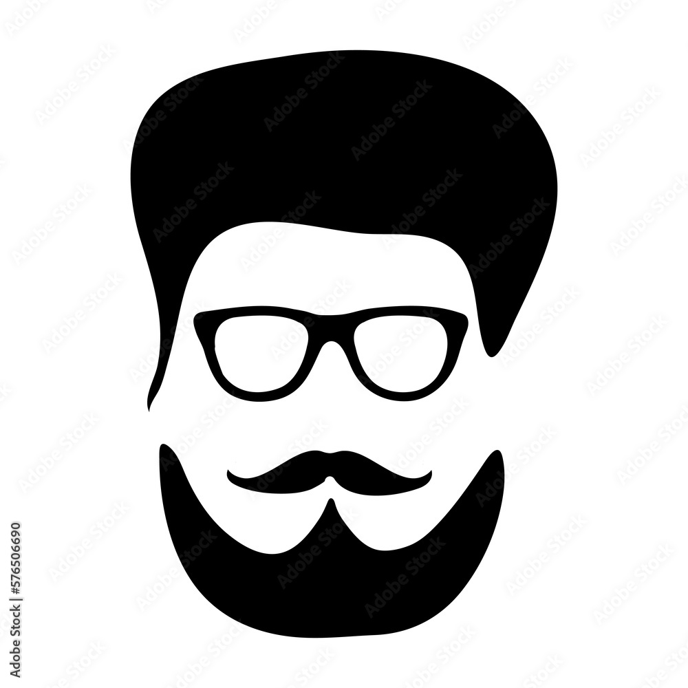 Fototapeta premium Hipster icon. Face silhouette hipster style..eps