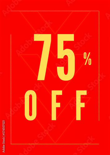 75 percent off red and yellow
