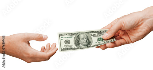 Hands Giving Money