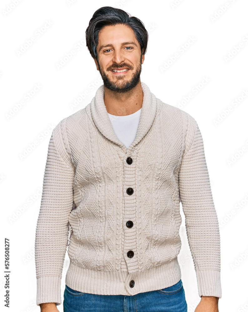 Young hispanic man wearing casual clothes looking positive and happy standing and smiling with a confident smile showing teeth Young hispanic man wearing casual clothes looking positive and happy standing and smiling with a confident smile showing teeth