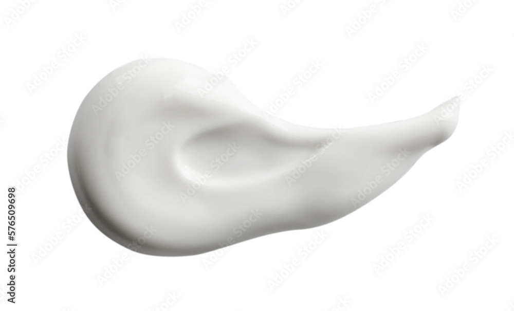 Sample of facial cream on white background, top view Sample of facial cream on white background, top view