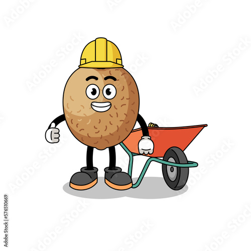 kiwifruit cartoon as a contractor
