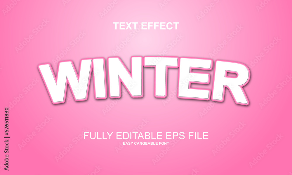 Editable text effect winter title style