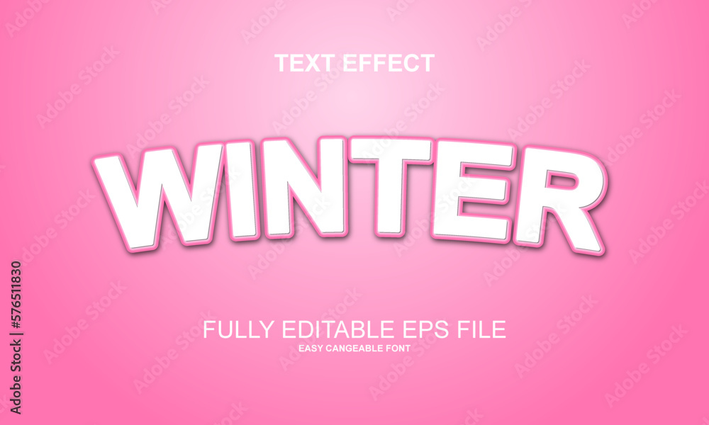 Editable text effect winter title style Editable text effect winter title style