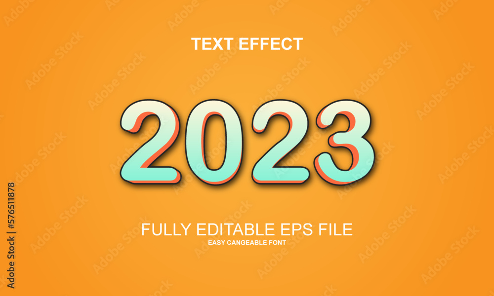 Editable text effect 2023 title style