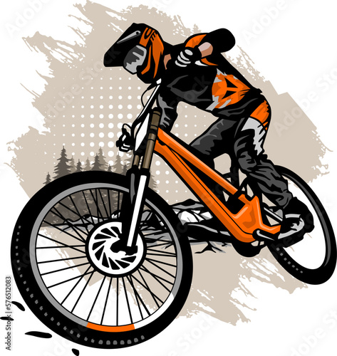 mountain bike design logo  symbol illustration vector