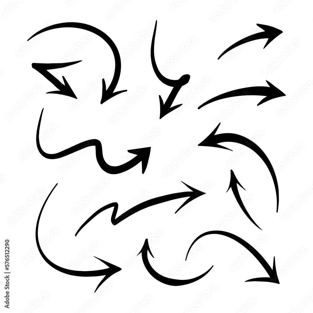 hand drawn arrow set. Doodle vector illustration. hand drawn arrow set. Doodle vector illustration.