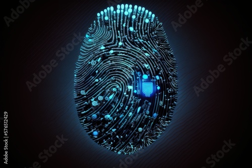 Abstract Fingerprint Illustration as a Symbol of Private Data and Cybersecurity, generative ai