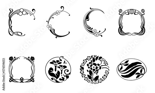 Floral vector decoration element botanical ornament