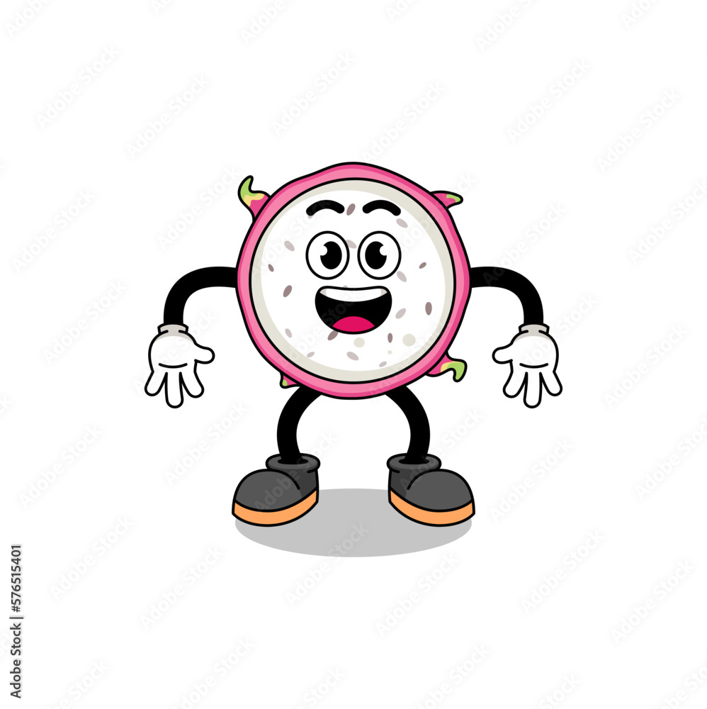 dragon fruit cartoon with surprised gesture dragon fruit cartoon with surprised gesture